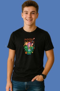 Tricou Huntrix K Pop Hunters Demon Trio Fete Brad Cadouri Festive, din bumbac 100%, tricou negru, Copii | Dama | Barbat - Img 3
