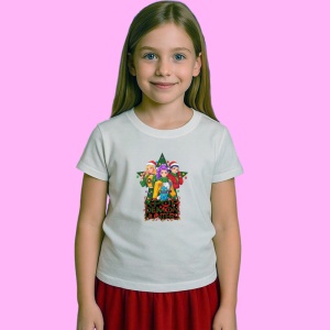 Tricou Huntrix K Pop Hunters Demon Trio Fete Cu Pisica Si Stea, din bumbac 100%, tricou alb, Copii | Dama | Barbat - Img 2