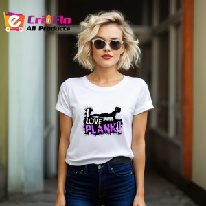 Tricou I Love Plank Alb Negru, Copii | Dama | Barbat - Img 12