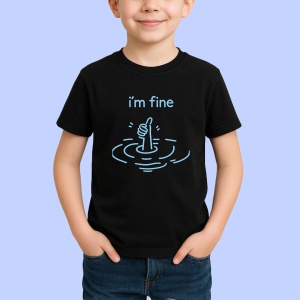 Tricou I'm fine Negru, Copii | Dama | Barbat