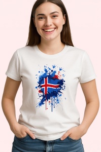 Tricou Iceland Steag Splash Art, Copii | Dama | Barbat - Img 3