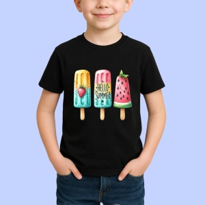 Tricou Inghetata colorata text hello summer stil fresh si jucaus Copii | Dama | Barbat Barbat - Img 6