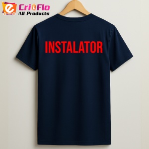 Tricou INSTALATOR, Personalizat | Unisex Dama si Barbat, Albastru Inchis - Img 2