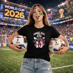 Tricou Ismael Diaz Panama World Cup Fifa 2026, din bumbac 100%, tricou negru, Copii | Dama | Barbat - Img 9