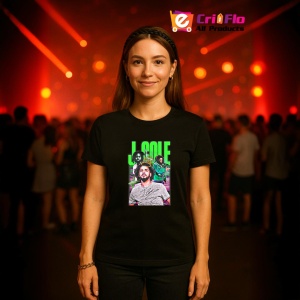 Tricou J. Cole - Neon Theme, muzica Hip-Hop / Pop / Rock, Dama | Barbat | Copii, Culoare Negru - Img 12