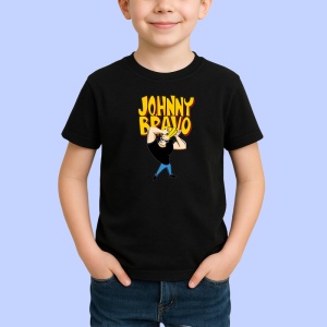 Tricou Johnny bravo baiatul cu muschi blond plin de incredere, Copii | Dama | Barbat , tricou negru - Img 2