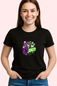 Tricou Joker efect topire contrast intens, Copii | Dama | Barbat , tricou negru - Img 3