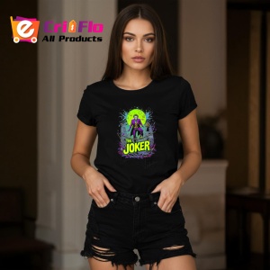 Tricou Joker fundal neon verde mov modern, Copii | Dama | Barbat , tricou negru - Img 8