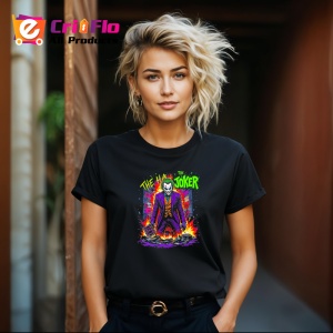 Tricou Joker in flacari stil colorat, Copii | Dama | Barbat , tricou negru - Img 8