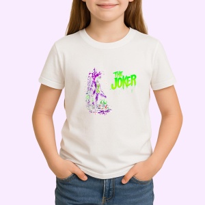 Tricou joker minimal mov cu silueta estompata, Copii | Dama | Barbat