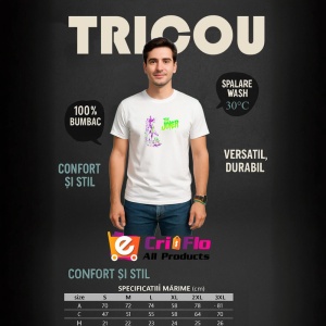 Tricou joker minimal mov cu silueta estompata, Copii | Dama | Barbat - Img 6