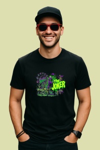 Tricou Joker scena parc distractii explozie culori, Copii | Dama | Barbat , tricou negru