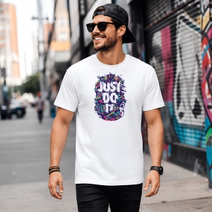 Tricou Just Do It Graffiti Urban Street Art Text Colorat Splash, din bumbac 100% Copii | Dama | Barbat - Img 5