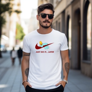 Tricou Just Do It ... Later Simson Tricou Alb - Copii | Dama | Barbat