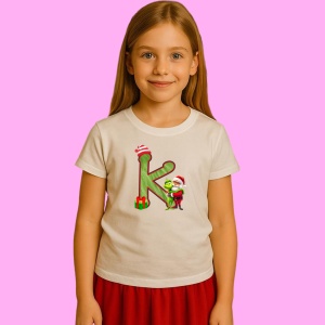 Tricou K Litere Craciun Cu Mos Si Grinch, din bumbac 100% Copii | Dama | Barbat - Img 2