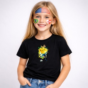 Tricou Kaka Brazil World Cup Fifa 2026, din bumbac 100%, tricou negru, Copii | Dama | Barbat - Img 2