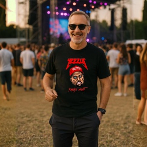 Tricou Kanye West - Yeezus Red Cap, muzica Alternative / Electropop / Rap Rock, Dama | Barbat | Copii, Culoare Negru