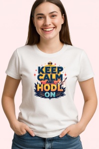Tricou keep calm and hodl on, pastreaza calmul si tine crypto, Copii | Dama | Barbat - Img 4