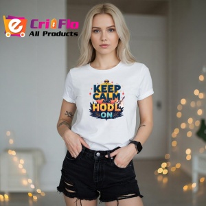 Tricou keep calm and hodl on, pastreaza calmul si tine crypto, Copii | Dama | Barbat - Img 10