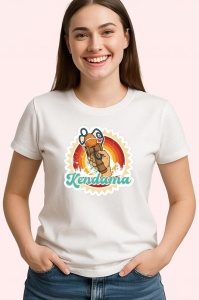 Tricou Kendama design mandala stil artistic, din bumbac 100%, tricou alb, Copii | Dama | Barbat - Img 2