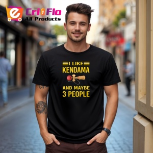 Tricou Kendama i like kendama and maybe 3 people mesaj haioas, din bumbac 100%, tricou negru pentru Copii | Dama | Barbat - Img 3