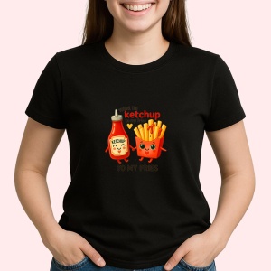 Tricou Ketchup si cartofi prajiti Negru, Copii | Dama | Barbat - Img 3