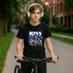Tricou KISS - Blue Stage, muzica POP, Dama | Barbat | Copii, Culoare Negru - Img 10