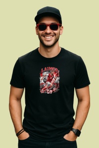 Tricou Konrad Laimer Austria Mijlocas Fotbal, din bumbac 100%, tricou negru Copii | Dama | Barbat - Img 2