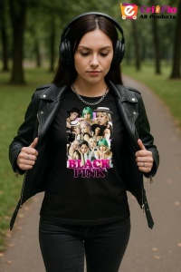 Tricou KPOP dama cu trupa formatia BLACKPINK 9 , music Coreean 168 - Img 4