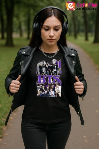 Tricou KPOP dama cu trupa formatia BTS 8 , music Coreean 185 - Img 6