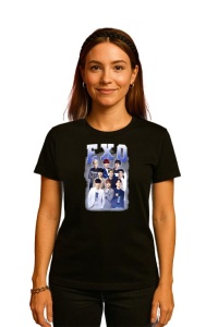 Tricou KPOP dama cu trupa formatia EXO 9 , music Coreean 208 - Img 2