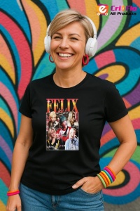 Tricou KPOP dama cu trupa formatia FELIX LEE , music Coreean 210 - Img 4