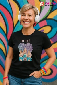 Tricou KPOP dama cu trupa formatia ROSE 3 , music Coreean 280 - Img 4