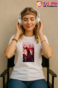 Tricou KPOP dama cu trupa formatia SUGA , music Coreean 292 - Img 8