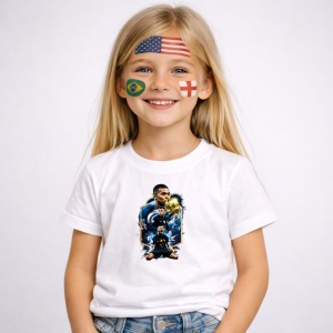 Tricou Kylian Mbappe France World Cup Fifa 2026 V4, din bumbac 100%, tricou alb, Copii | Dama | Barbat - Img 2