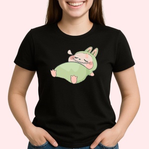 Tricou Labubu bebelus, Unisex Dama si Barbat | Copii, Culoare Negru