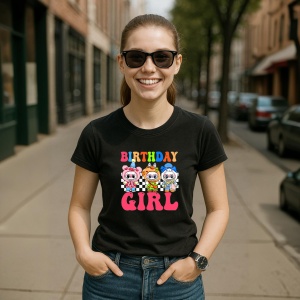 Tricou Labubu birthday girl, Unisex Dama si Barbat | Copii, Culoare Negru - Img 5