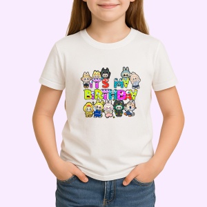 Tricou Labubu birthday multicolor, Unisex Dama si Barbat | Copii