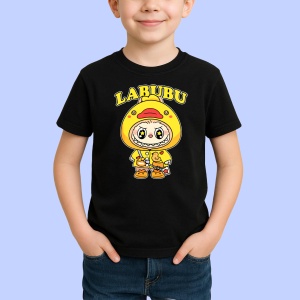 Tricou Labubu costum ratoi, Unisex Dama si Barbat | Copii, Culoare Negru - Img 2