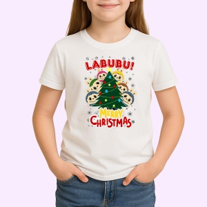 Tricou Labubu craciun copac, Unisex Dama si Barbat | Copii