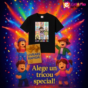 Tricou Labubu culori fete, Unisex Dama si Barbat | Copii, Culoare Negru - Img 6