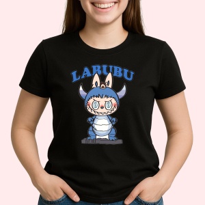 Tricou Labubu dino, Unisex Dama si Barbat | Copii, Culoare Negru