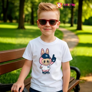 Tricou Labubu dodgers roz, Unisex Dama si Barbat | Copii - Img 5