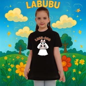 Tricou Labubu fantoma, Unisex Dama si Barbat | Copii, Culoare Negru - Img 8