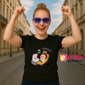 Tricou Labubu hotpink muzica, Unisex Dama si Barbat | Copii, Culoare Negru - Img 3