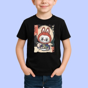 Tricou Labubu katana, Unisex Dama si Barbat | Copii, Culoare Negru - Img 2