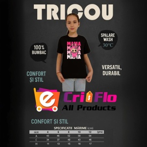 Tricou Labubu mama mama, Unisex Dama si Barbat | Copii, Culoare Negru - Img 12