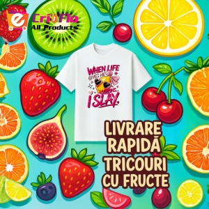 Tricou Lamaie Cand viata iti da lamai, straluceste!, Fructe, Copii | Dama - Img 12