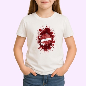 Tricou Latvia Steag Splash Art, Copii | Dama | Barbat - Img 3