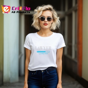 Tricou Lawyer Loading Man, din bumbac 100%, tricou alb, Dama | Barbat - Img 6